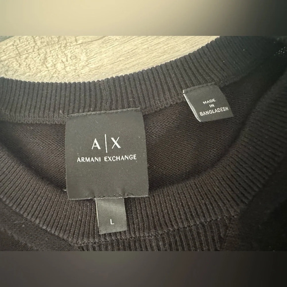 Armani Exchange Block Logo Embossed Sweater Cotton Blend Luxe Size Large - Picture 9 of 9